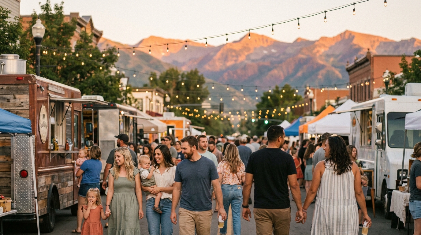 Crowd at a small-town summer festival